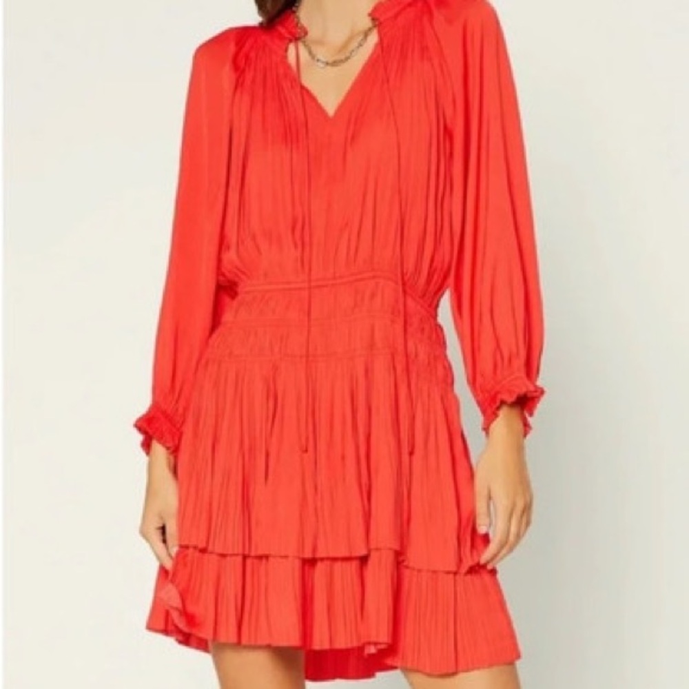 NWT Anthropologie Current Air Pleated Smocked Mini Dress - XS